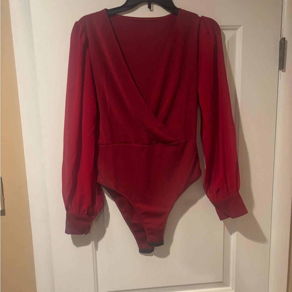 Elegant Red Bodysuit for Women